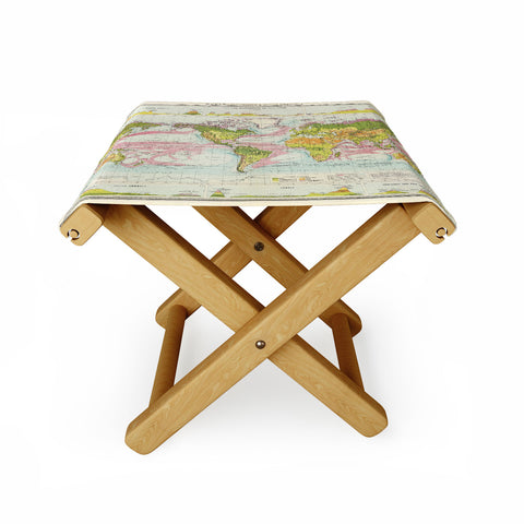 Adam Shaw World Map of Mother Nature Folding Stool