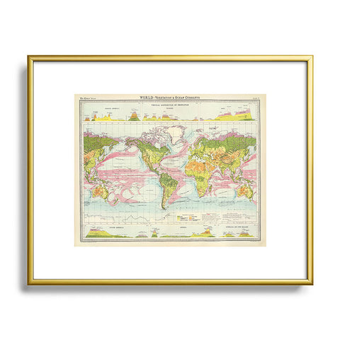 Adam Shaw World Map of Mother Nature Metal Framed Art Print