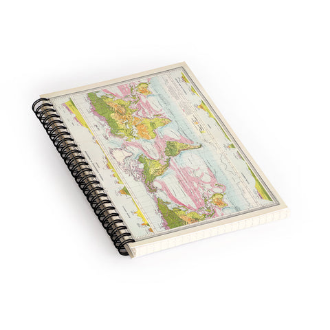Adam Shaw World Map of Mother Nature Spiral Notebook