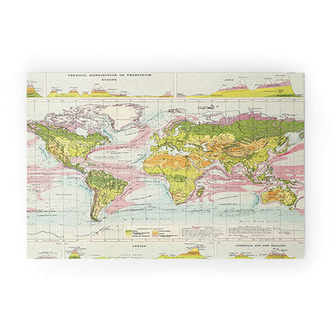 Adam Shaw World Map of Mother Nature Welcome Mat