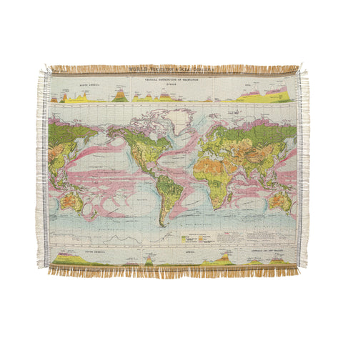 Adam Shaw World Map of Mother Nature Throw Blanket