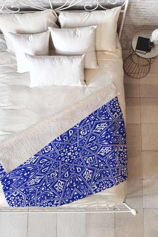 Aimee St Hill Amirah Blue Fleece Throw Blanket