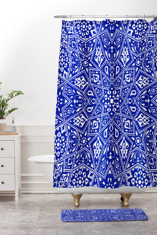 Aimee St Hill Amirah Blue Shower Curtain And Mat