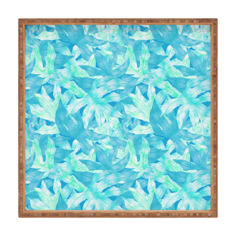 Aimee St Hill Aqua Leaves Square Tray