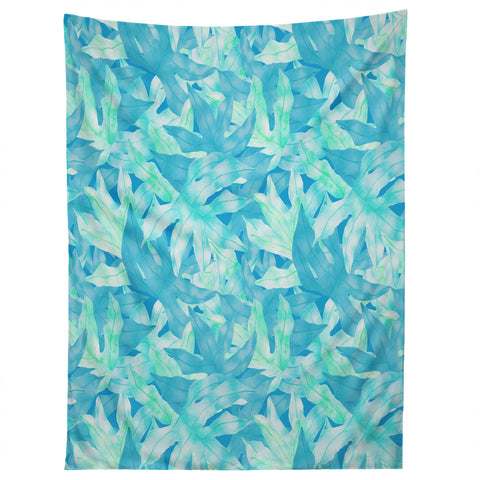 Aimee St Hill Aqua Leaves Tapestry