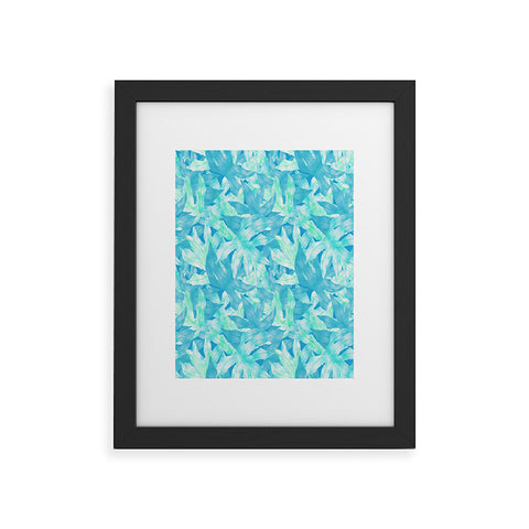 Aimee St Hill Aqua Leaves Framed Art Print