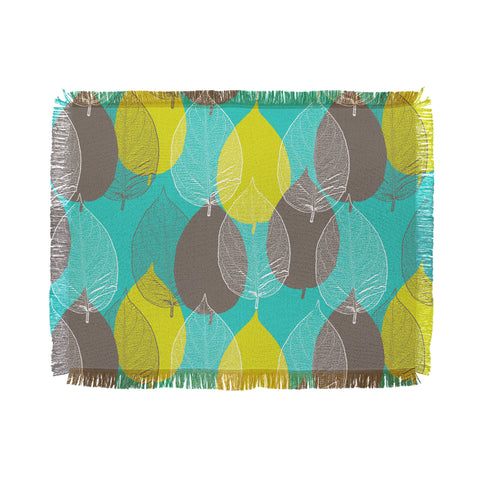 Aimee St Hill Big Leaves Blue Throw Blanket