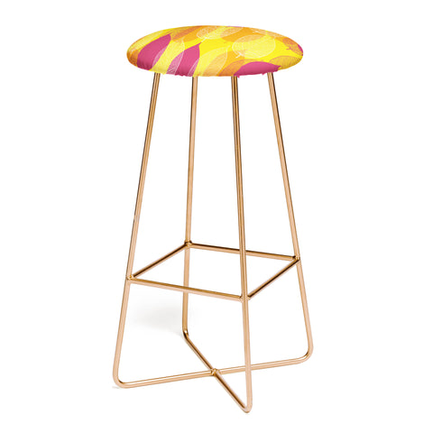Aimee St Hill Big Leaves Yellow Bar Stool