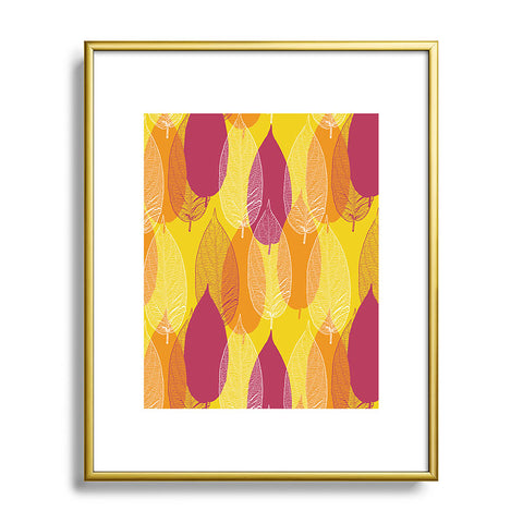 Aimee St Hill Big Leaves Yellow Metal Framed Art Print