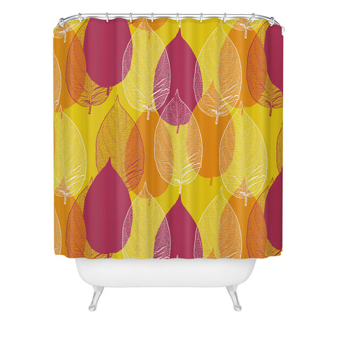 Aimee St Hill Big Leaves Yellow Shower Curtain