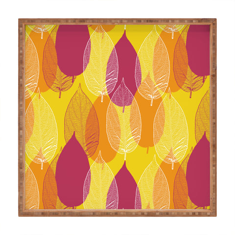 Aimee St Hill Big Leaves Yellow Square Tray