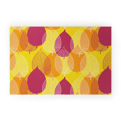 Aimee St Hill Big Leaves Yellow Welcome Mat