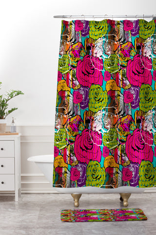 Aimee St Hill Bright Roses Shower Curtain And Mat