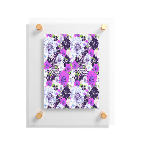 Aimee St Hill Croc And Flowers Blue Floating Acrylic Print