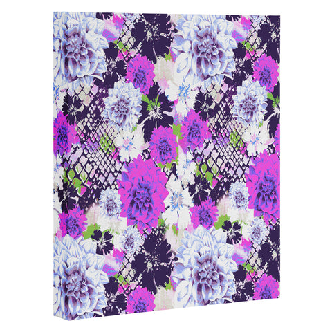 Aimee St Hill Croc And Flowers Blue Art Canvas