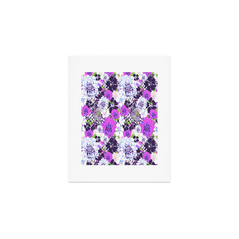 Aimee St Hill Croc And Flowers Blue Art Print