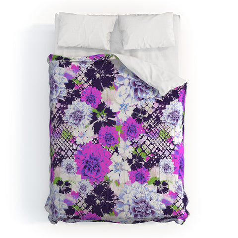 Aimee St Hill Croc And Flowers Blue Comforter