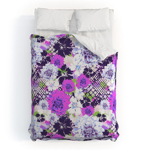 Aimee St Hill Croc And Flowers Blue Duvet Cover