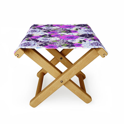 Aimee St Hill Croc And Flowers Blue Folding Stool