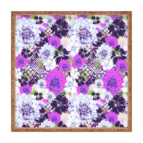 Aimee St Hill Croc And Flowers Blue Square Tray