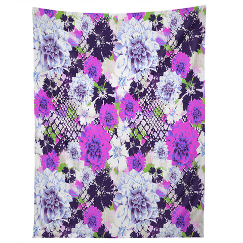 Aimee St Hill Croc And Flowers Blue Tapestry