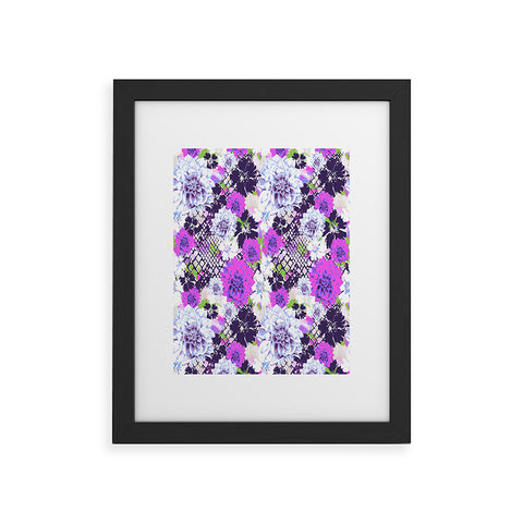 Aimee St Hill Croc And Flowers Blue Framed Art Print