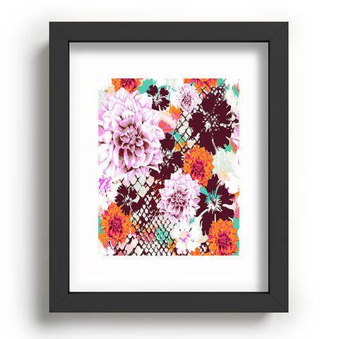 Aimee St Hill Croc And Flowers Orange Recessed Framing Rectangle