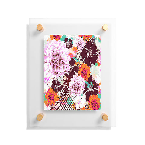 Aimee St Hill Croc And Flowers Orange Floating Acrylic Print
