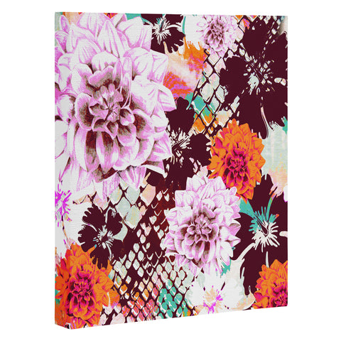 Aimee St Hill Croc And Flowers Orange Art Canvas