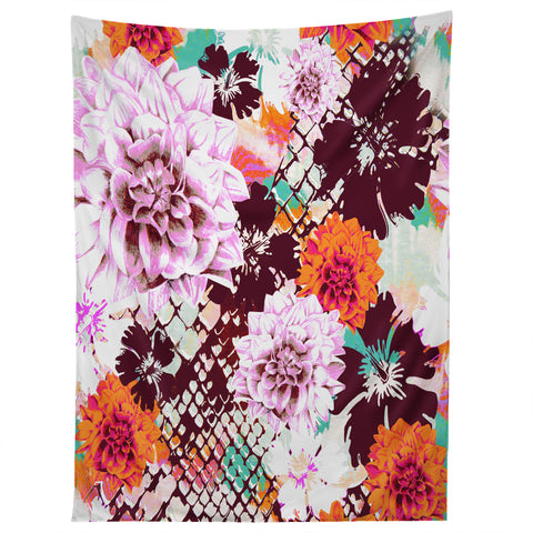 Aimee St Hill Croc And Flowers Orange Tapestry