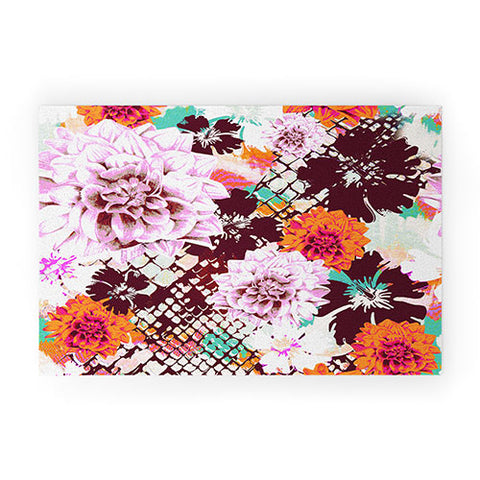Aimee St Hill Croc And Flowers Orange Welcome Mat