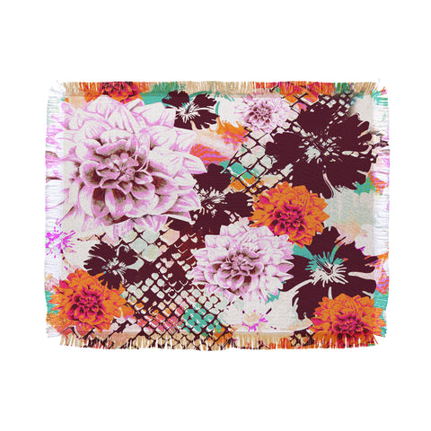 Aimee St Hill Croc And Flowers Orange Throw Blanket