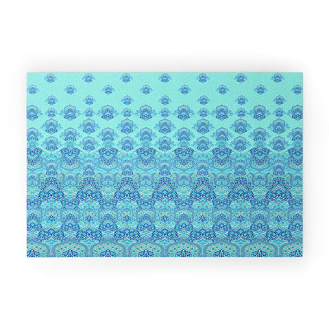 Aimee St Hill Farah Blooms Blue Welcome Mat