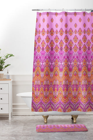Aimee St Hill Farah Blooms Blush Shower Curtain And Mat