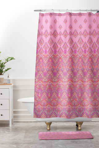 Aimee St Hill Farah Blooms Soft Blush Shower Curtain And Mat
