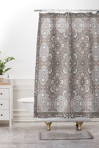 Aimee St Hill Farah Border Neutral Shower Curtain And Mat