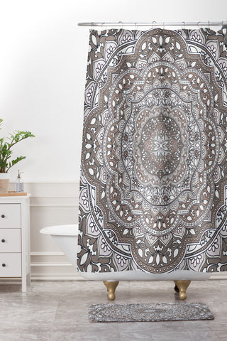 Aimee St Hill Farah Round Neutral Shower Curtain And Mat