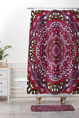 Aimee St Hill Farah Round Red Shower Curtain And Mat