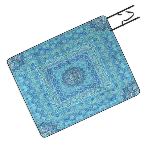 Aimee St Hill Farah Squared Blue Picnic Blanket