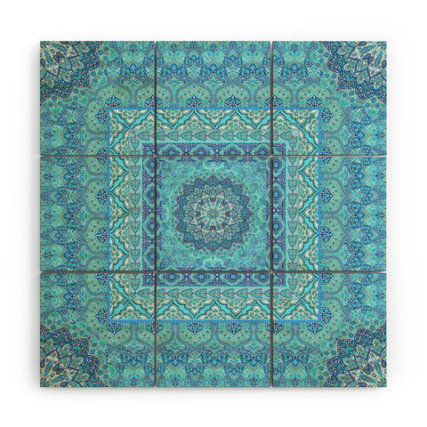Aimee St Hill Farah Squared Blue Wood Wall Mural