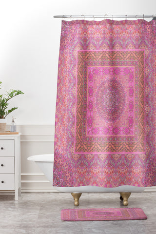 Aimee St Hill Farah Squared Soft Blush Shower Curtain And Mat