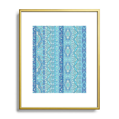 Aimee St Hill Farah Stripe Blue Metal Framed Art Print