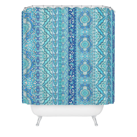 Aimee St Hill Farah Stripe Blue Shower Curtain