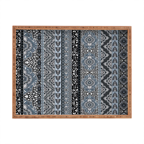 Aimee St Hill Farah Stripe Gray Rectangular Tray