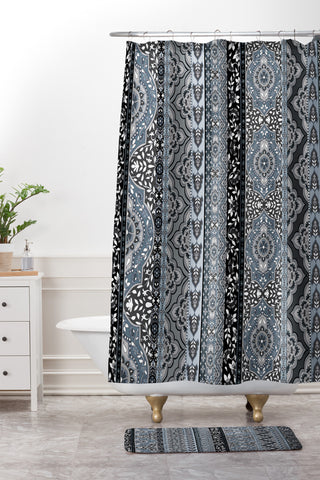 Aimee St Hill Farah Stripe Gray Shower Curtain And Mat