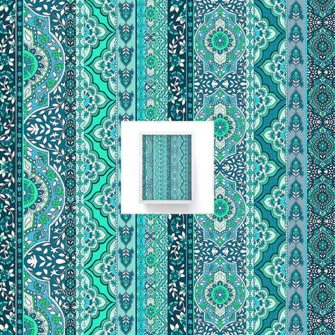 Aimee St Hill Farah Stripe Mint Framed Mini Art Print