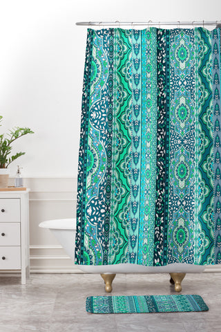 Aimee St Hill Farah Stripe Mint Shower Curtain And Mat