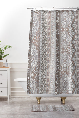 Aimee St Hill Farah Stripe Neutral Shower Curtain And Mat