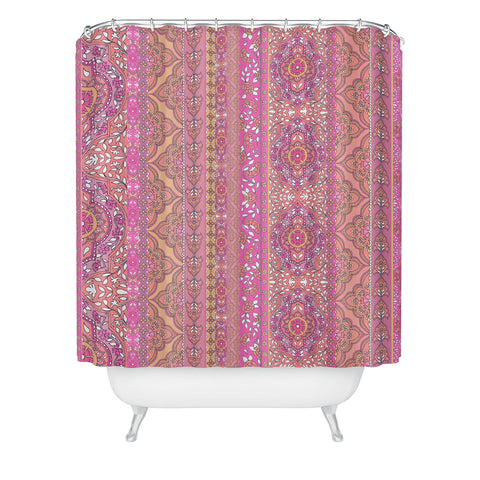Aimee St Hill Farah Stripe Soft Blush Shower Curtain
