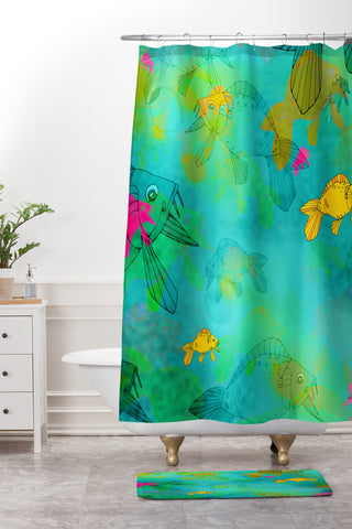 Aimee St Hill Fish Shower Curtain And Mat